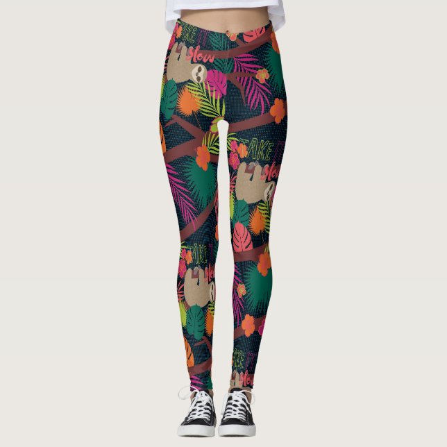 Trägheits-Leben - nehmen Sie ihm langsames Muster Leggings (Vorderseite)