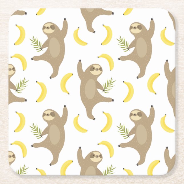 Trägheits-u. Bananen-Muster Rechteckiger Pappuntersetzer (Vorderseite)