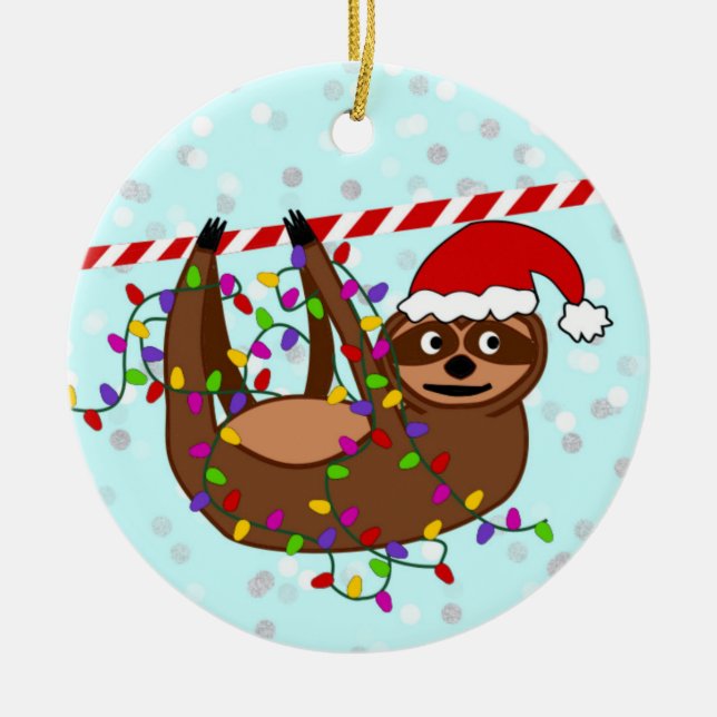 Trägheits-Weihnachtsverzierung, Weihnachtslichter, Keramik Ornament (Vorne)
