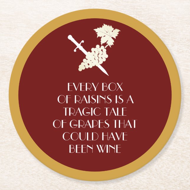 Tragische Geschichte Runder Pappuntersetzer (Vorderseite)