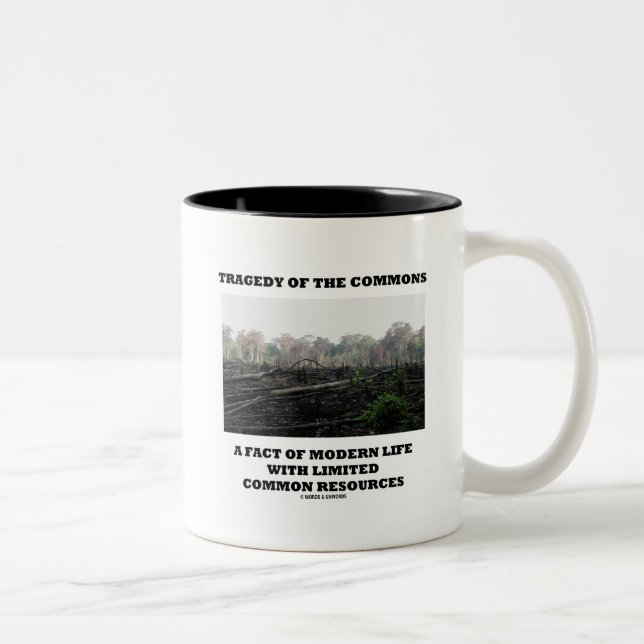 Tragödie der Allgemeinheit - eine Tatsache des mod Zweifarbige Tasse (Rechts)