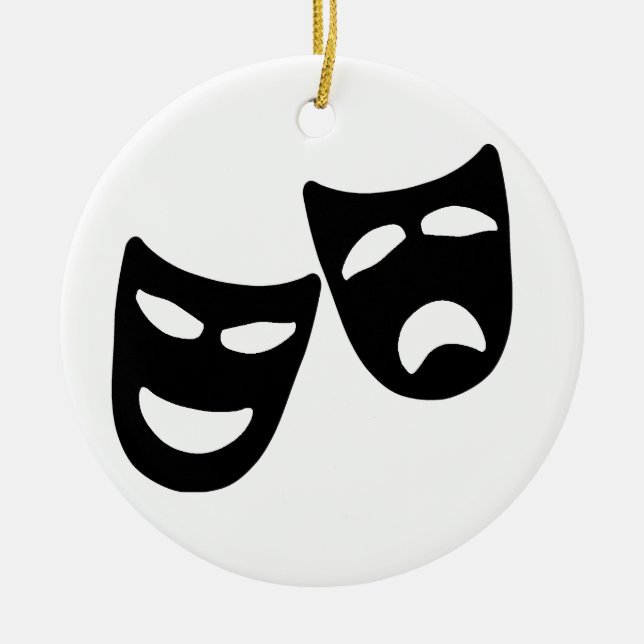 Tragödie-und Komödien-Masken Keramik Ornament (Vorne)