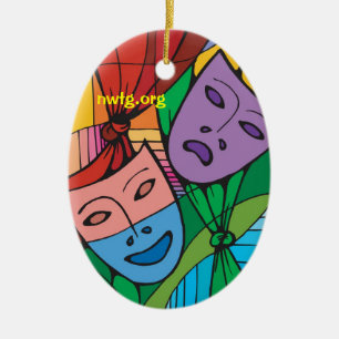 Tragödie-und Komödien-Theater-Symbol-Verzierung Keramik Ornament
