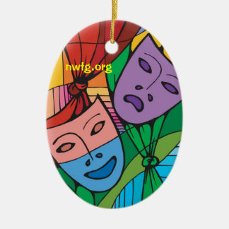 Tragödie-und Komödien-Theater-Symbol-Verzierung Keramik Ornament
