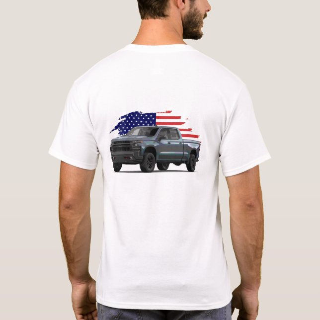 Trail Boss patriotischer LKW American Flag T - Shi T-Shirt (Rückseite)