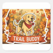Trail Buddy Labrador Wanderhund Aufkleber