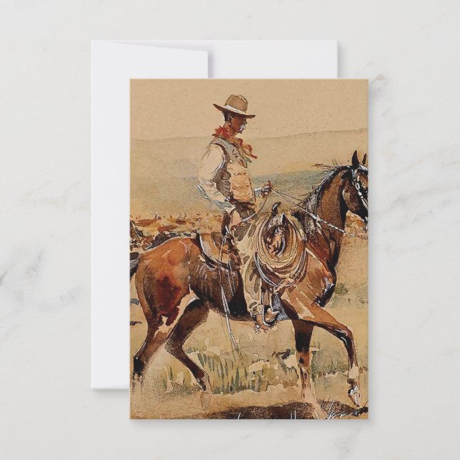 "Trail Drive" 2 Western Kunst, Dichtung und Musik Dankeskarte (Vorderseite)
