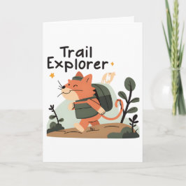 Trail Explorer Cat - Grußkarte Karte