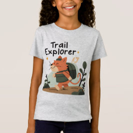 Trail Explorer Cat - Kids Adventure T-Shirt