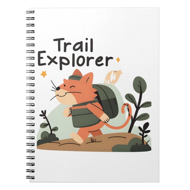 Trail Explorer Cat - Notebook Notizblock (Vorderseite)