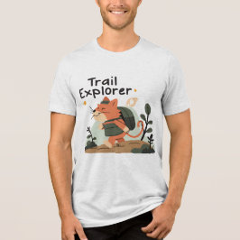 Trail Explorer Cat - Unisex Adventure T-Shirt Tri-Blend Shirt