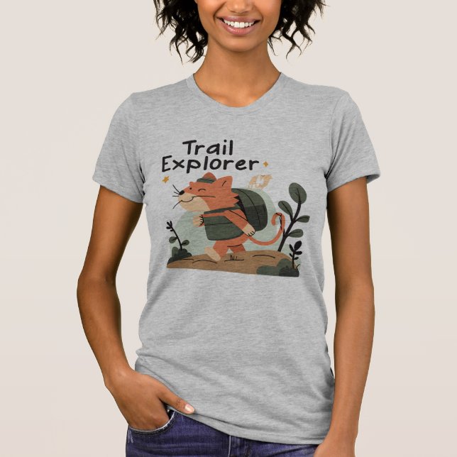 Trail Explorer Cat - Women's Outdoor T-Shirt (Vorderseite)