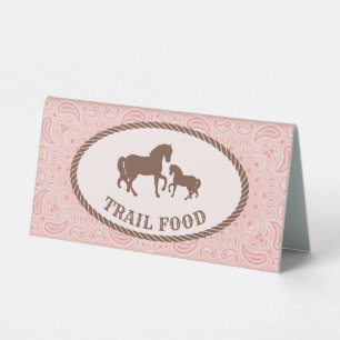 Trail Food Cowgirl-Party Tafelzeitszeichen Tischaufsteller