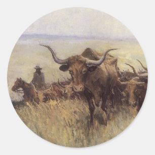 Trail Herd nach Wyoming von WHD Koerner Runder Aufkleber