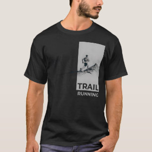 Trail Lauf Zeichnend Minimalistische Runner Mounta T-Shirt