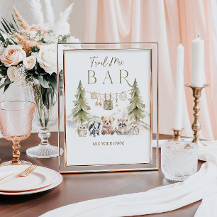 Trail Mix Bar Woodland-Abenteuer Junge Baby-Party Poster