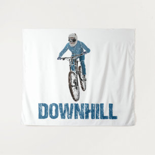 Trail Mountain Biker Downhill Wandteppich