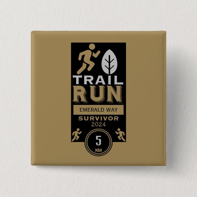 Trail Runner Rennen Wettbewerb Button (Vorderseite)