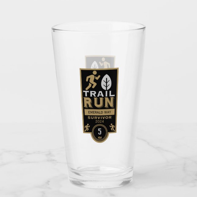 Trail Runner Rennen Wettbewerb Glas (Vorderseite)