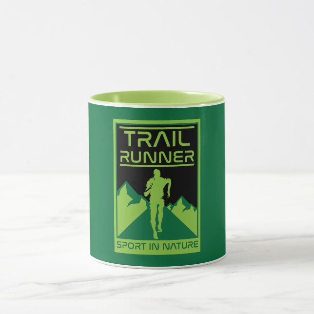 Trail Runner Sport in der Natur Tasse (Zentrum)