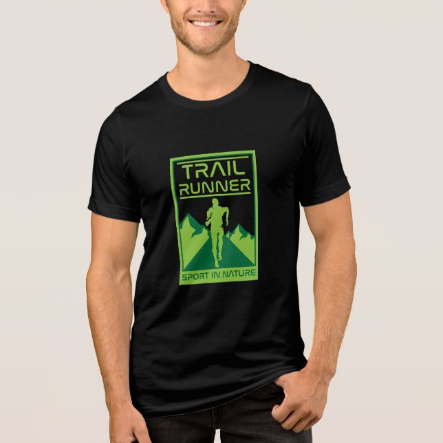 Trail Runner Sport in der Natur Tri-Blend Shirt (Vorderseite)