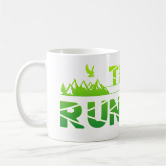 Trail Running Adler Berge Wald Schuhe Profil grün Kaffeetasse