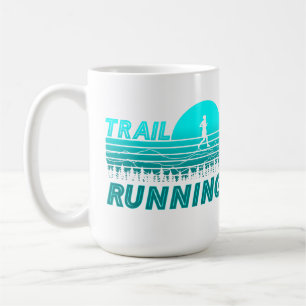 Trail Running blauen Sonnenuntergang mit Bergen Kaffeetasse