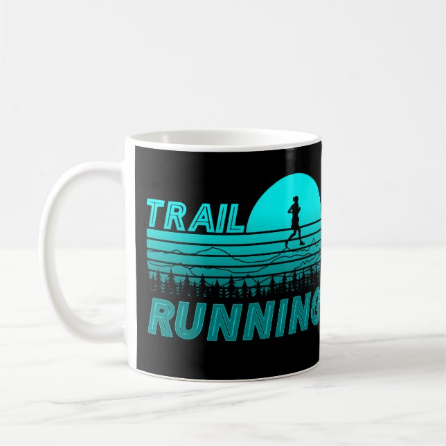 Trail Running blauen Sonnenuntergang mit Bergen Kaffeetasse (Links)