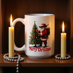 Trail Santa schmückt Baum Kaffeetasse