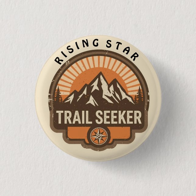 Trail seeker Explorer Badge | Kids Outdoor Award Button (Vorderseite)