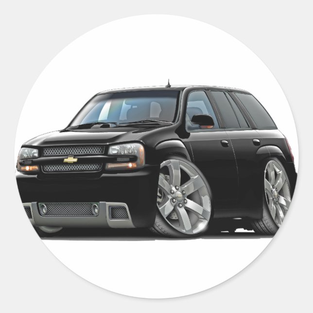 Trailblazer Black Truck Runder Aufkleber (Vorderseite)