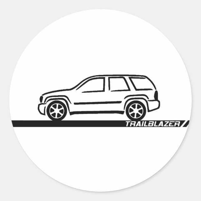 Trailblazer Black Truck Runder Aufkleber (Vorderseite)