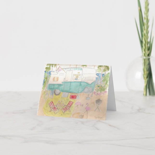 Trailer Art - Shasta Beach Camp Karte (Vorderseite)