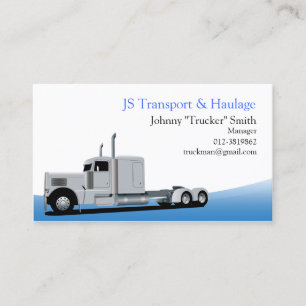 Trailer Camion Haulage Carte de visite bleu