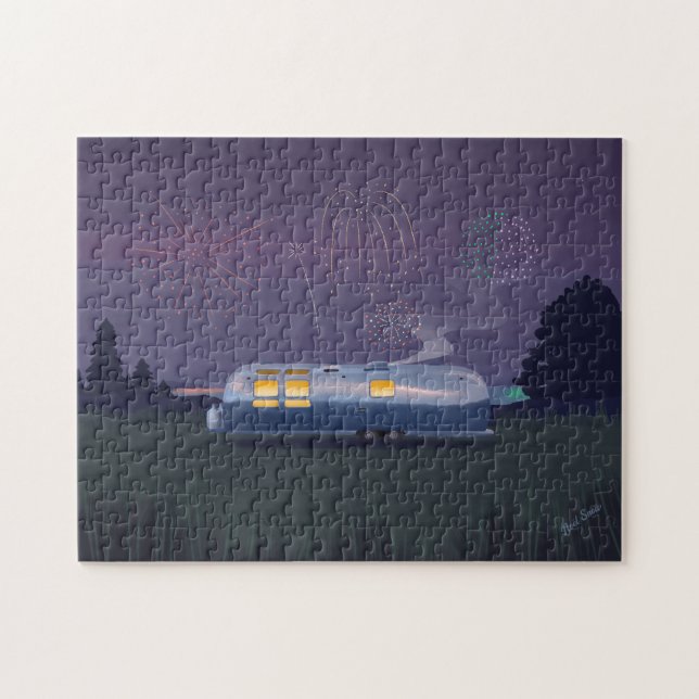 Trailer Silver RV & Night Sky (Horizontal)