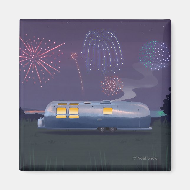 Trailer Silver RV & Night Sky Magnet (Vorne)
