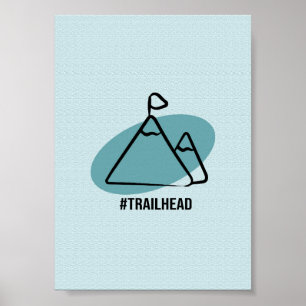 Trailhead-Berggipfel - Minimalistisches Wandern Poster