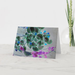 "Trailing Blume" digital bearbeitet blau & Lila Karte