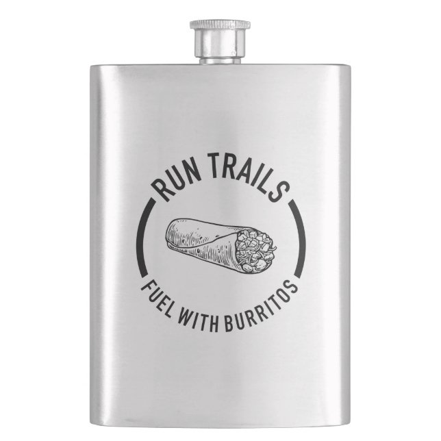 Trails laufen, mit Burritos beleben Flachmann (Vorderseite)