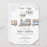 Train 2e anniversaire Chugga Deux Invitation de de