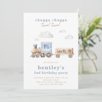 Train 2e Invitation d'anniversaire | Numérique ou