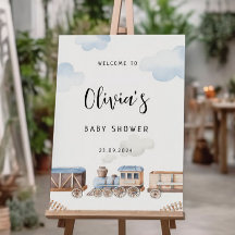 Train Affiche de bienvenue Baby shower Chugga Chug