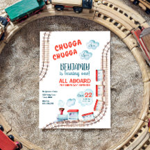 Train Anniversaire Invitation Boy Chugga Choo Trai