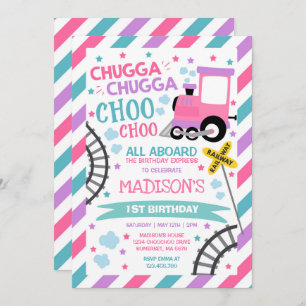 Train Anniversaire Invitation Chugga Chugga Choo C