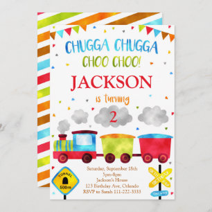 Train Anniversaire Invitation Chugga Chugga Choo C