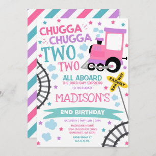 Train Anniversaire Invitation Chugga Chugga Deux T