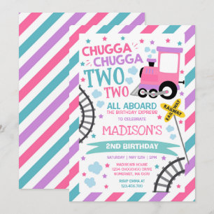 Train Anniversaire Invitation Chugga Chugga Deux T