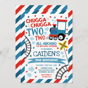 Train Anniversaire Invitation Chugga Chugga Deux T