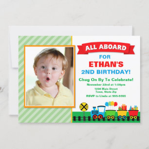 Train Anniversaire Invitation Tous à bord