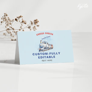 Train Birthda Plié Carte de tente alimentaire, Chu